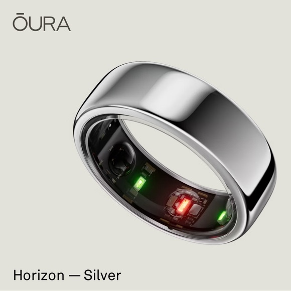 Oura Ring Gen3 Horizon Silver US 7 with charger - Wearables
